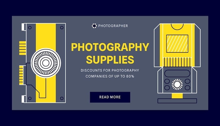 Vector gratuito banner de venta de fotógrafo de diseño plano