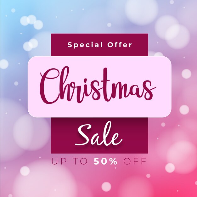 Banner de venta de Navidad borrosa