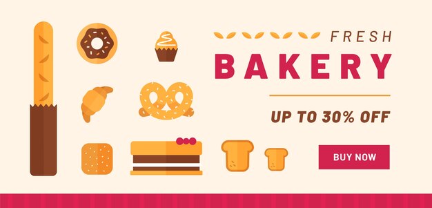 Banner de venta de panadería mínima