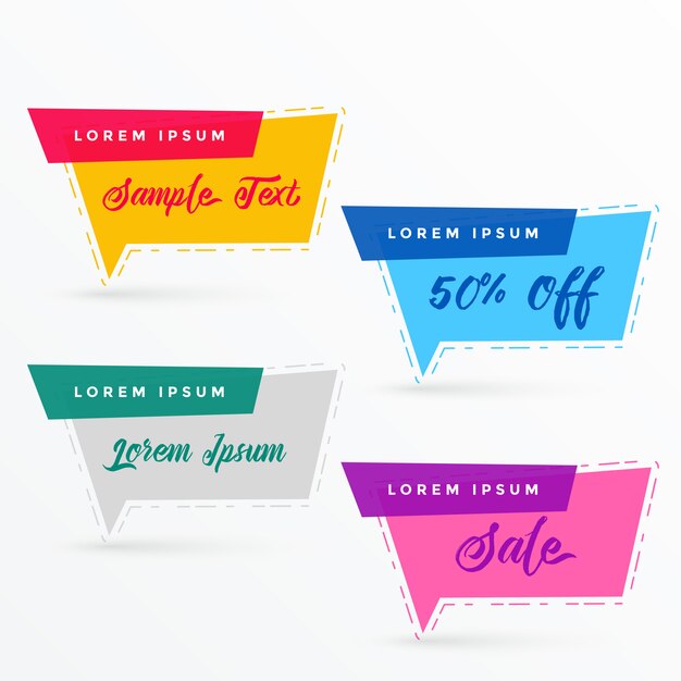Banner de venta plana en forma de burbuja de chat