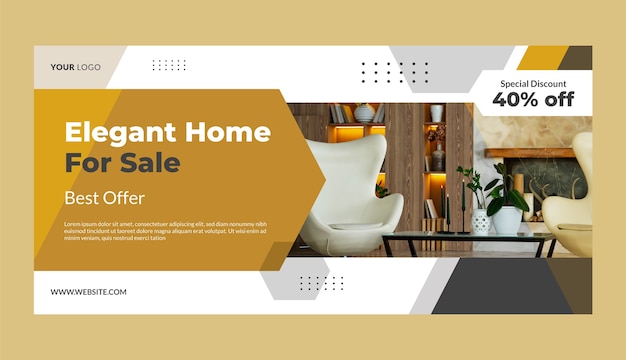 Banner de venta de proyecto inmobiliario de diseño plano