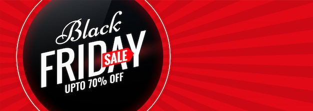 Vector gratuito banner de venta rojo viernes negro con espacio de texto