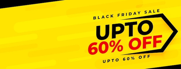 Vector gratuito banner de venta de temporada de viernes negro en color amarillo brillante