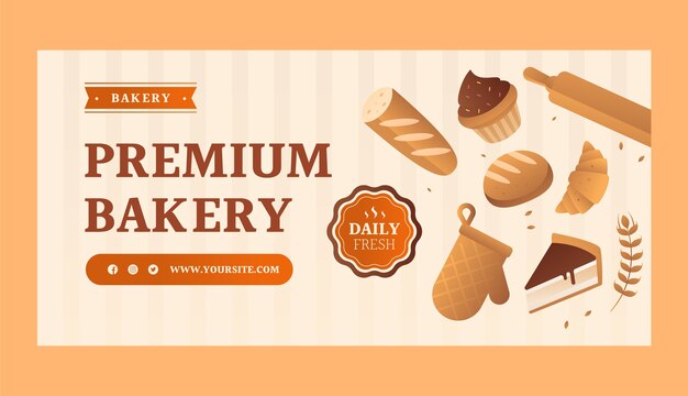 Banner de venta de tienda de panadería degradado