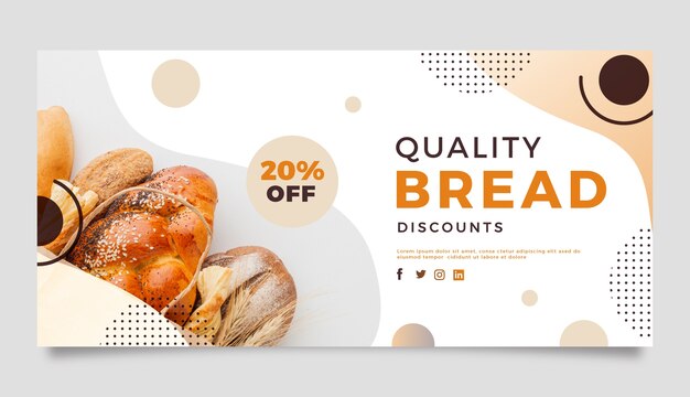 Banner de venta de tienda de panadería degradado