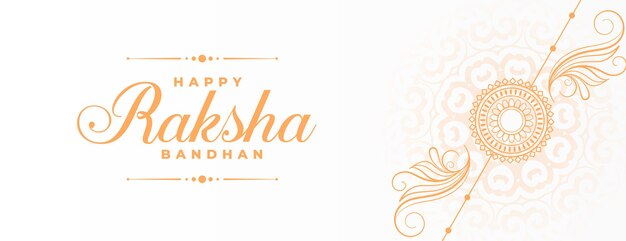 Banner de venta tradicional de raksha bandhan feliz con rakhi decorativo dibujado a mano