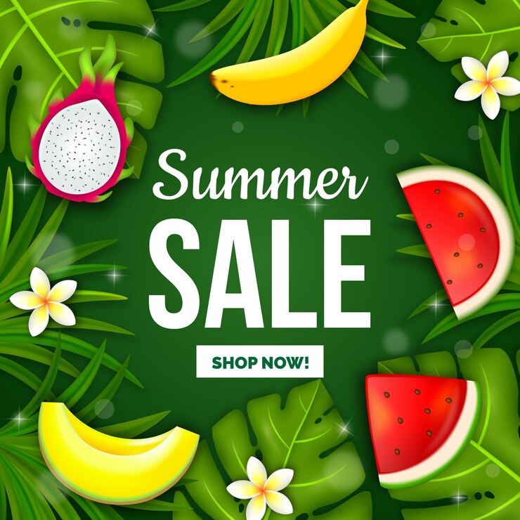 Vector gratuito banner de venta de verano realista