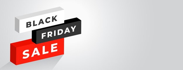 Banner de venta de viernes negro estilo bloques 3d