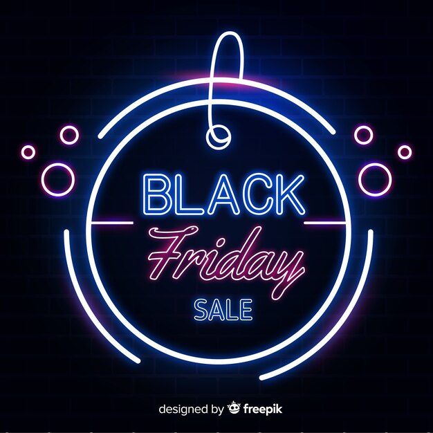 Banner de venta de viernes negro de neón