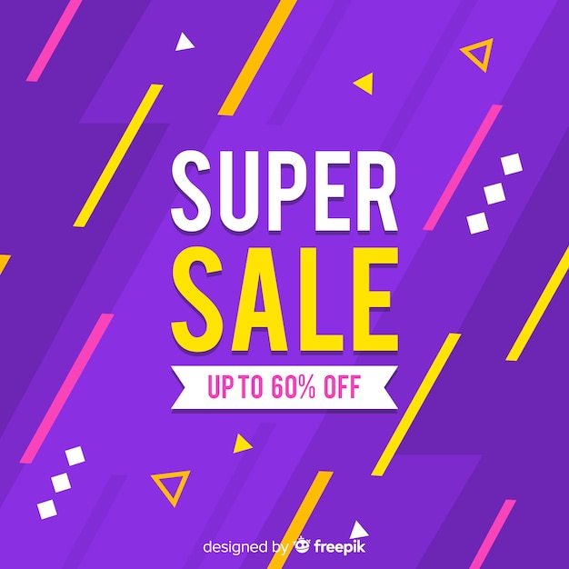 Vector gratuito banner de ventas abstractas con descuento de hasta el sesenta por ciento