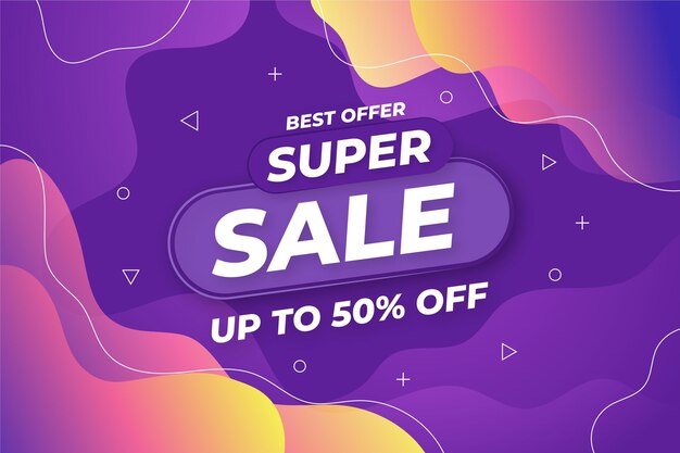 Banner de ventas abstracto degradado