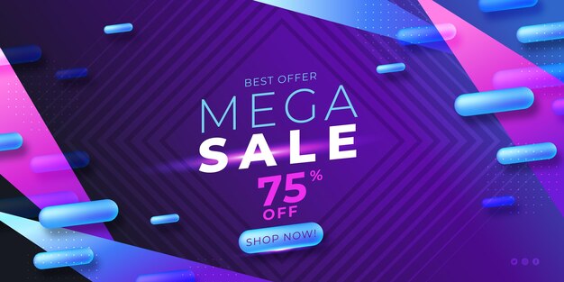 Banner de ventas abstracto degradado