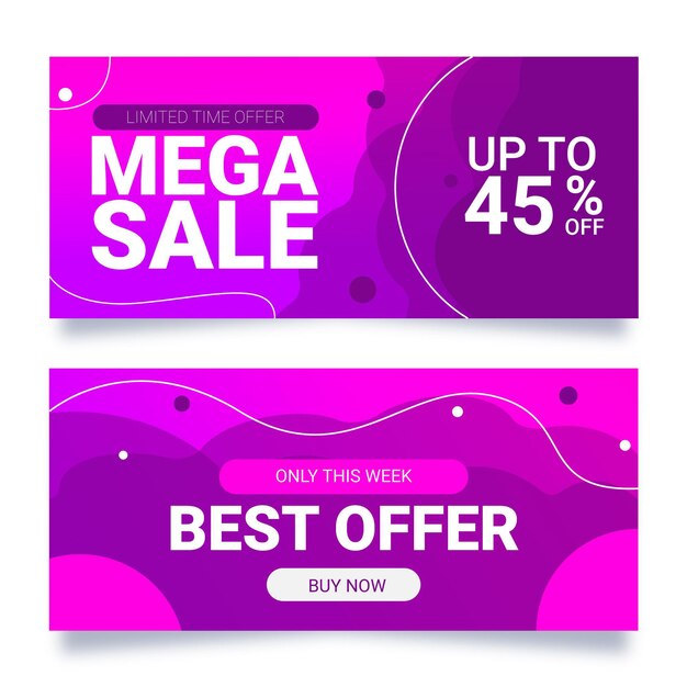 Banner de ventas abstracto degradado