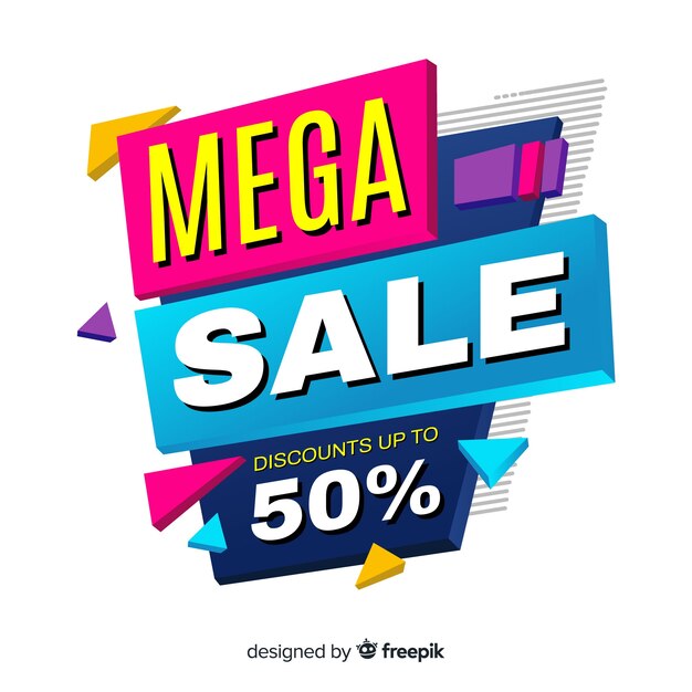 Banner de ventas colorido abstracto