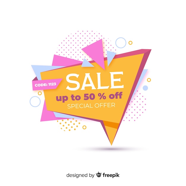 Banner de ventas colorido abstracto