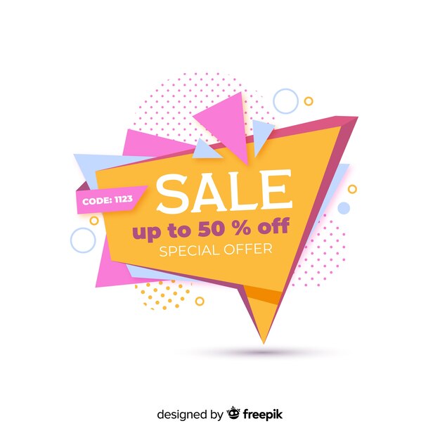 Banner de ventas colorido abstracto