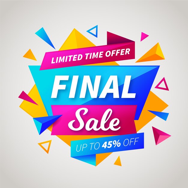 Banner de ventas colorido abstracto