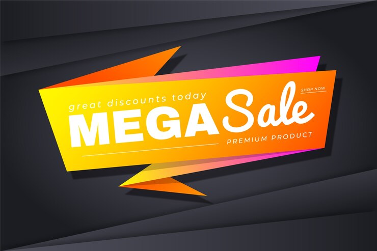Vector gratuito banner de ventas en estilo origami