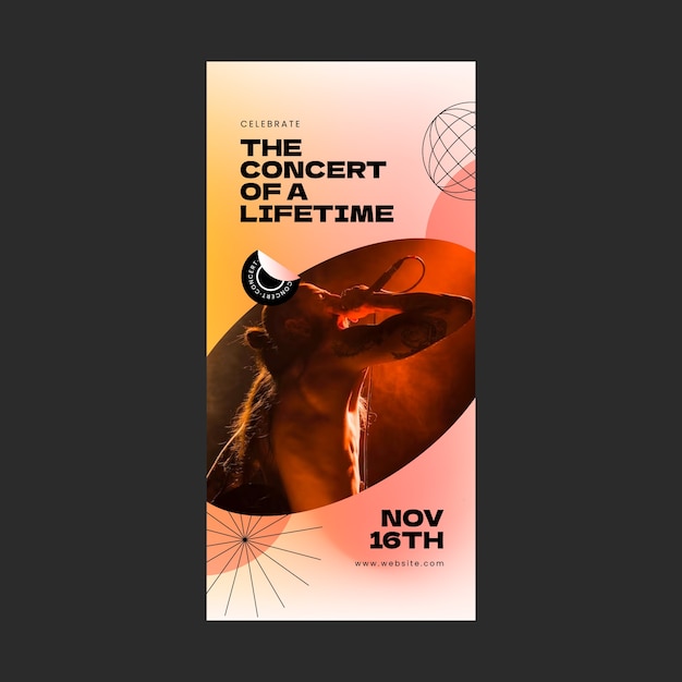 Vector gratuito banner vertical de concierto de música