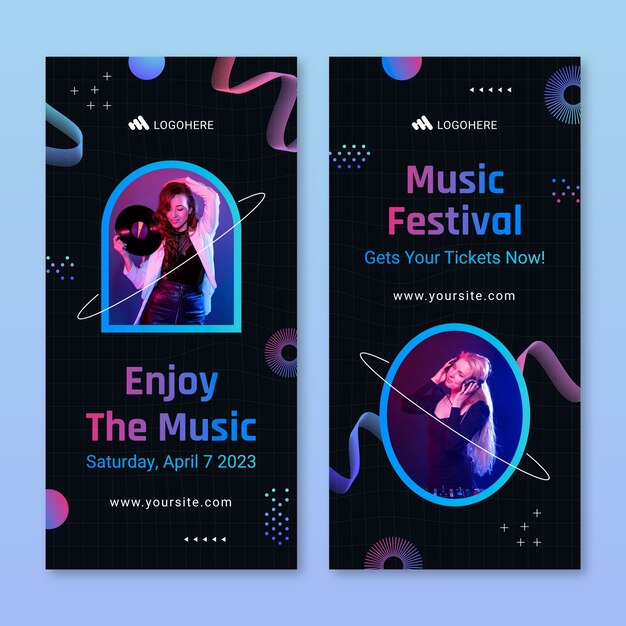 Banner vertical del festival de música