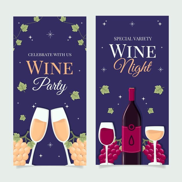 Vector gratuito banner vertical de fiesta de vino dibujado a mano