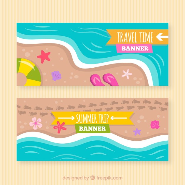 Banner de viaje de verano