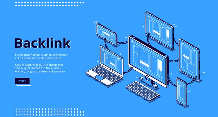 Vector gratuito banner de vínculo de retroceso. concepto de construcción de sistema de hipervínculos, cooperación de sitios web, optimización de seo