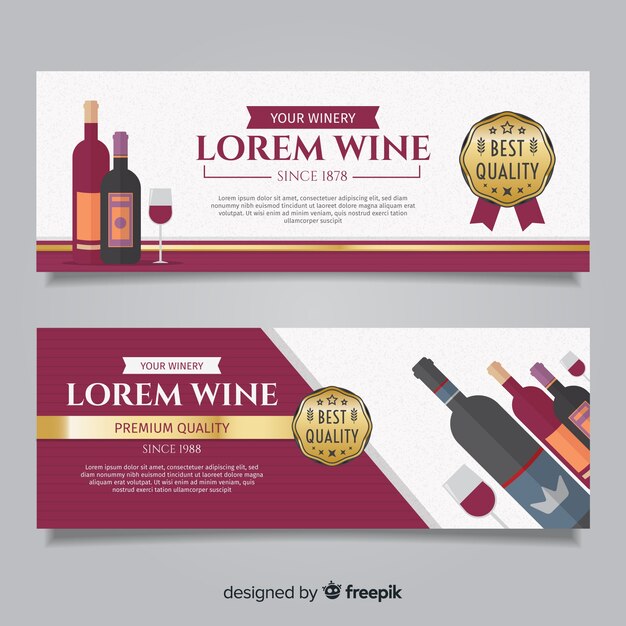 Banner vino plano
