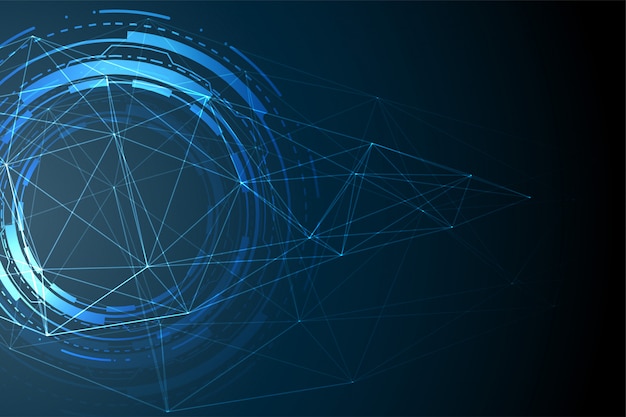 Banner de visualización de datos de tecnología futurista con diagrama de circuito