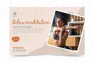 Vector gratuito banner de yoga relajarse meditación