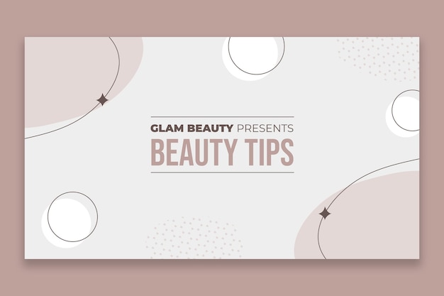 Vector gratuito banner de youtube con consejos de salón de belleza pastel glam