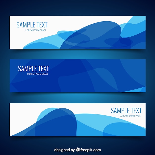 Vector gratuito banners abstractas en colores azules