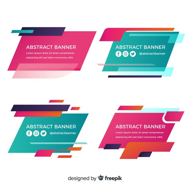Banners abstracto con formas geométricas