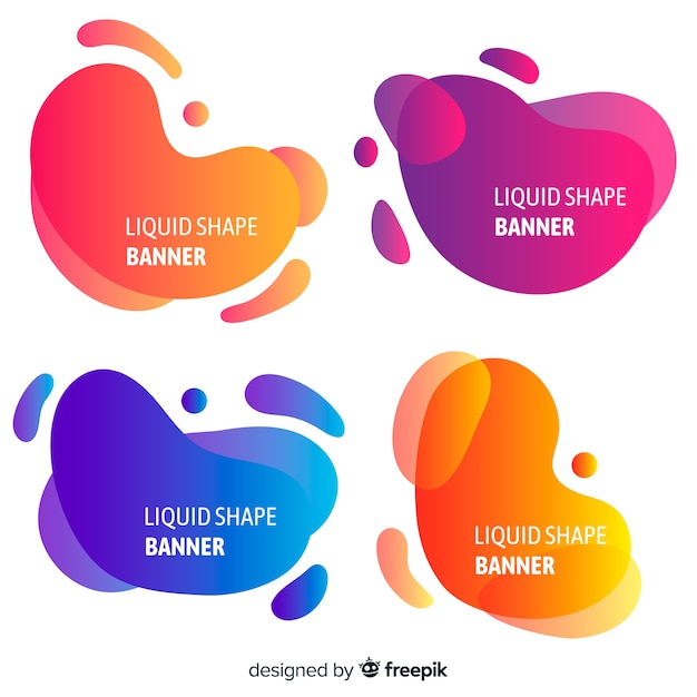 Banners abstracto con formas líquidas