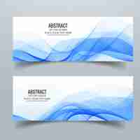 Vector gratuito banners abstracto con formas onduladas azules