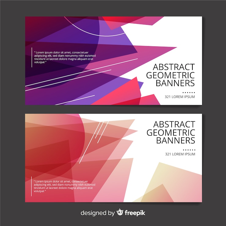 Vector gratuito banners abstracto geométrico