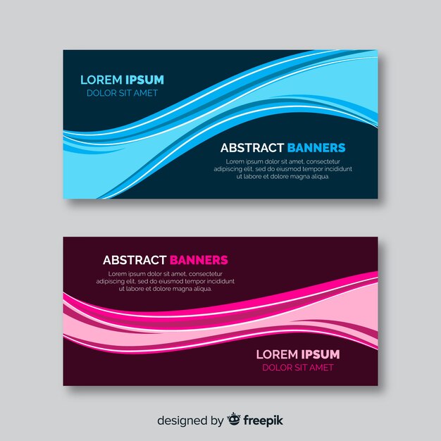 Banners abstracto con ondas