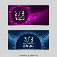 Vector gratuito banners abstractos de 2018