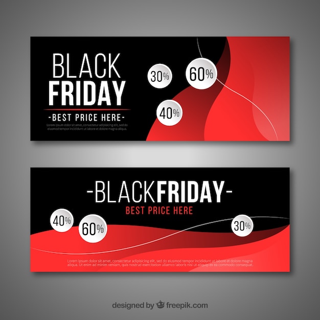 Banners abstractos de black friday