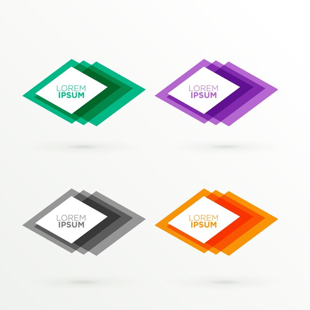 Banners abstractos de colores con espacio de texto