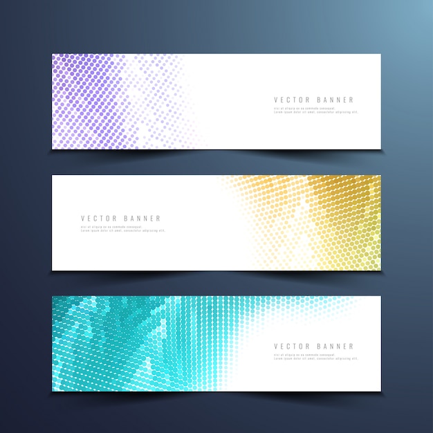 Vector gratuito banners abstractos colorido de medios tonos