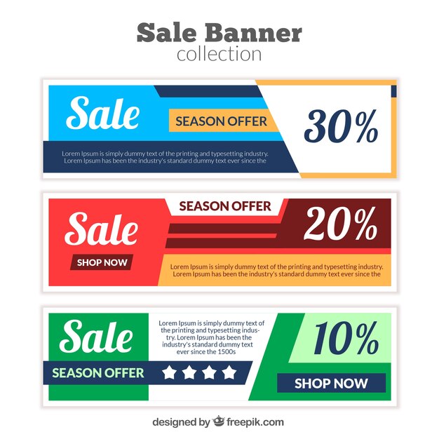 Banners abstractos de descuentos