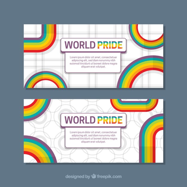 Banners abstractos de día mundial del orgullo 