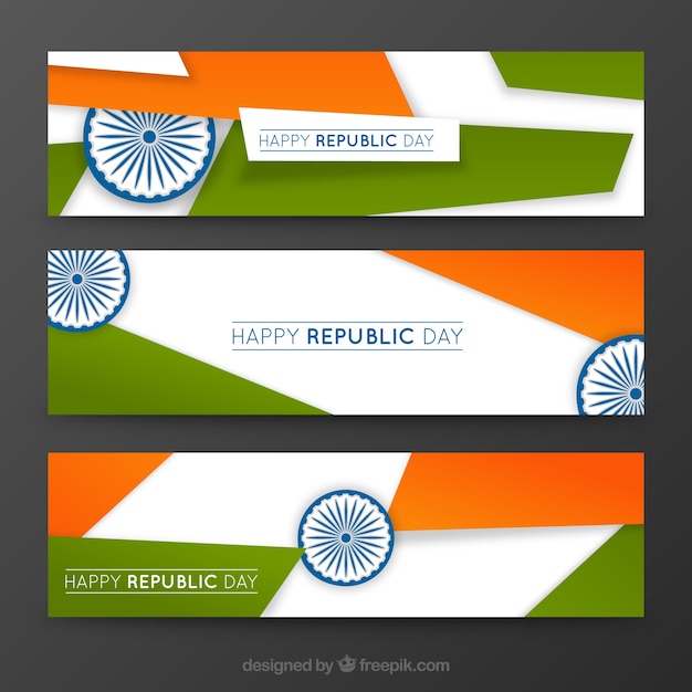 Vector gratuito banners abstractos del día de la república india