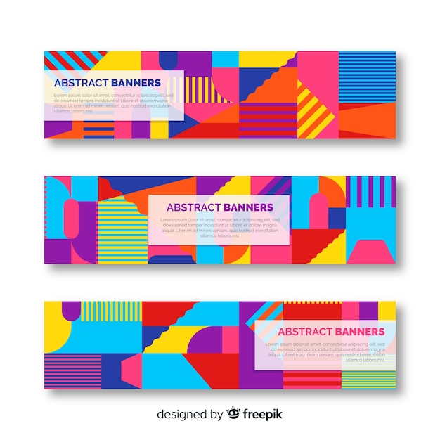 Banners abstractos con diseño geométrico