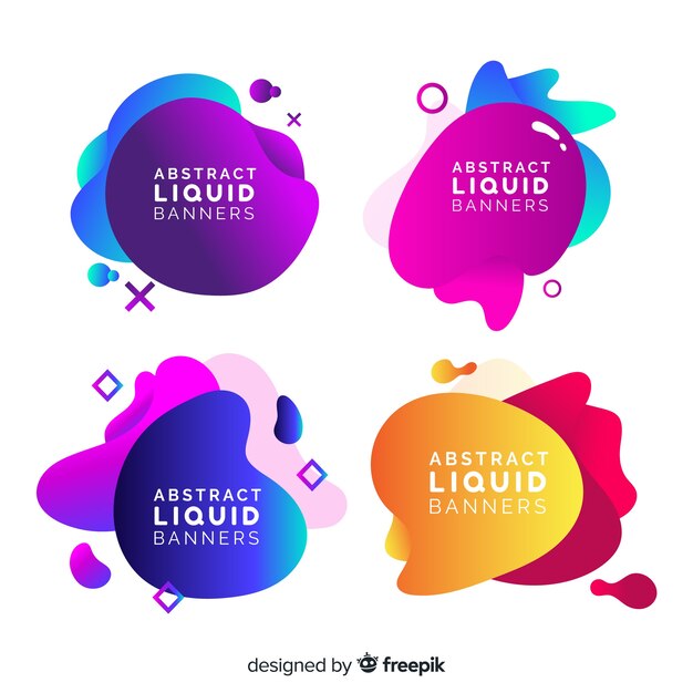 Banners abstractos con efecto líquido