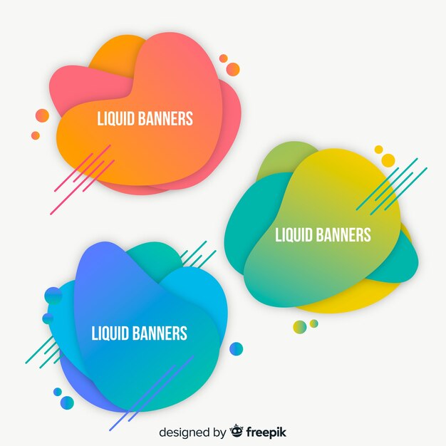 Banners abstractos con fluídos