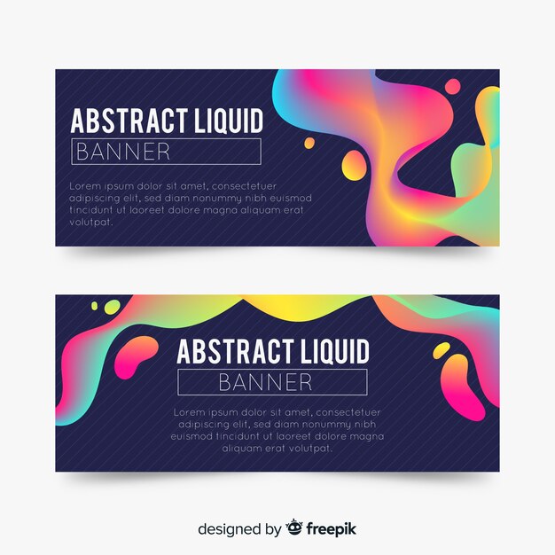 Banners abstractos con fluídos