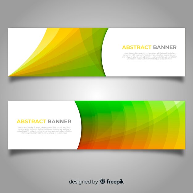 Banners abstractos con formas coloridas