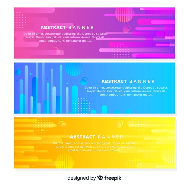 Banners abstractos con formas coloridas